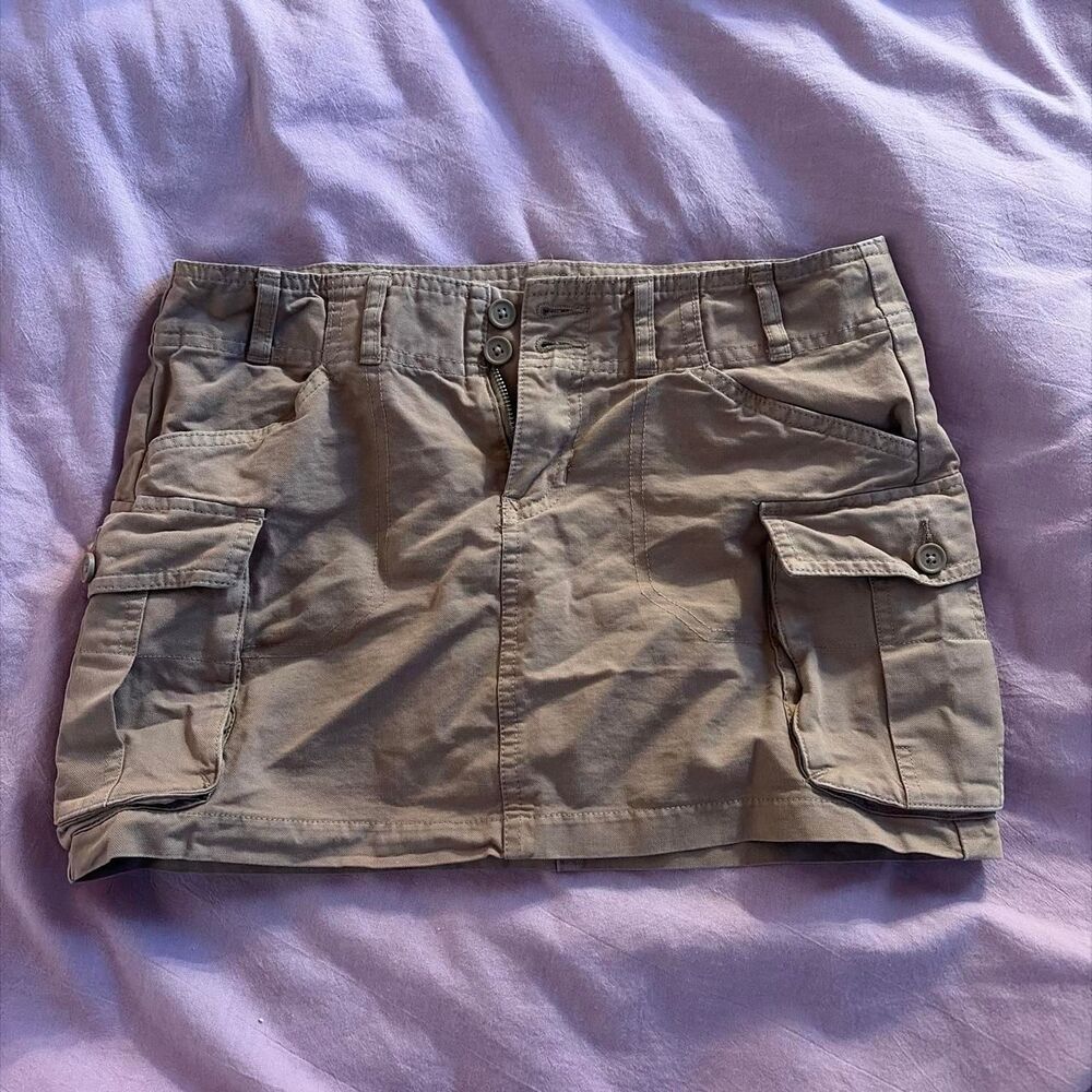 Brandy-melville Women's Tan and Cream Skirt